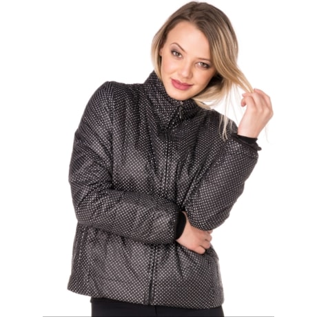CAPITOLLIUM - JAQUETA NYLON POÁ GOLA ALTA - PRETO
