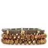 CAPITOLLIUM - JOGO 3/PULSEIRAS CRISTAL C/METAL - BRONZE