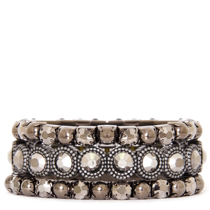 CAPITOLLIUM - JOGO 3/PULSEIRAS CRISTAL METAL - PRATA
