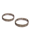 CAPITOLLIUM - KIT 3/PULSEIRAS PLACAS TRABALHADA EM QUADRADOS - OURO VELHO