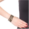 CAPITOLLIUM - KIT 3/PULSEIRAS PLACAS TRABALHADA EM QUADRADOS - OURO VELHO