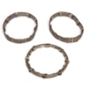CAPITOLLIUM - KIT 3/PULSEIRAS PLACAS TRABALHADA EM QUADRADOS - OURO VELHO