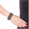 CAPITOLLIUM- KIT 3/PULSEIRAS STRASS E PEDRAS FACETADAS - PRETO
