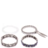 CAPITOLLIUM - KIT 4/PULSEIRAS PEDRA AZUL PINGETE 2 FOLHAS - PRATA VELHA