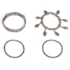 CAPITOLLIUM - KIT 4/PULSEIRAS PINGENTES MÃO PLACAS METAL - PRATA VELHA