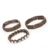 CAPITOLLIUM - KIT TRÊS PULSEIRAS STRASS E TEXTURA - OURO VELHO