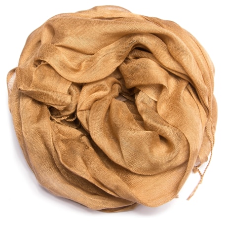 CAPITOLLIUM - LENÇO LISO COM FRANJA VISCOSE - CARAMELO