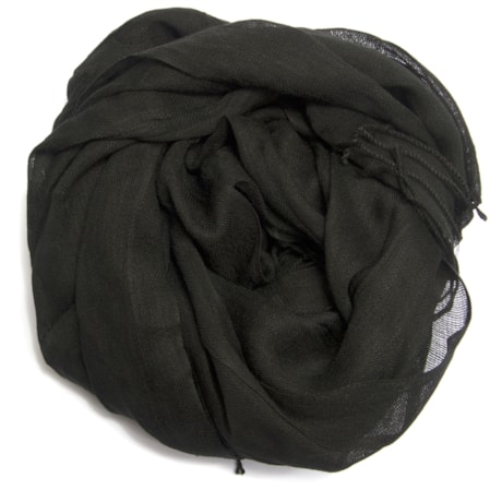 CAPITOLLIUM - LENÇO LISO COM FRANJA VISCOSE - PRETO