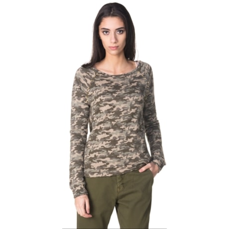 CAPITOLLIUM - MOLETOM CAMUFLADO COM REBITES - MILITAR