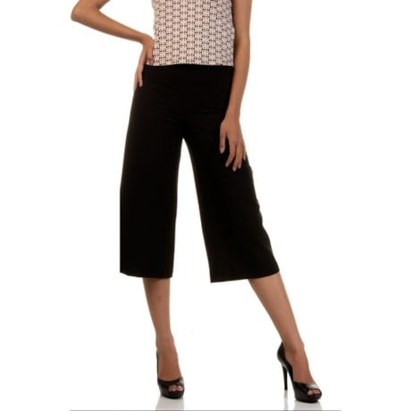 CAPITOLLIUM - PANTACOURT CREPE COM BOLSOS - PRETO