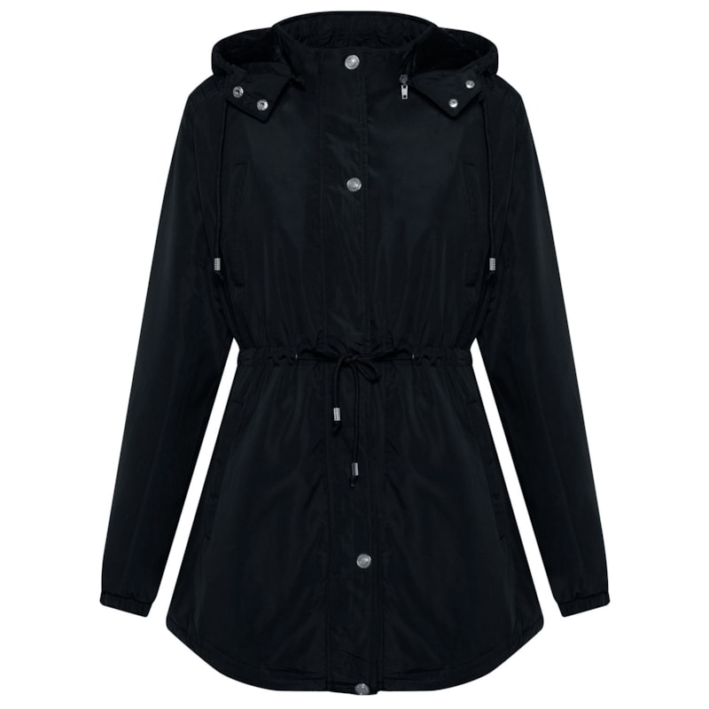 CAPITOLLIUM - PARKA MICROFIBRA ACETINADA COM CAPUZ PRETO CAPITOLLIUM - PARKA MICROFIBRA ACETINADA COM CAPUZ PRETO