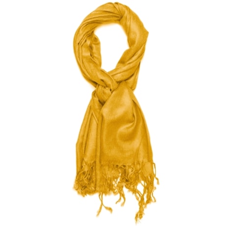 CAPITOLLIUM - PASHMINA LISA COM FRAJAS - MOSTARDA