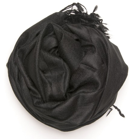 CAPITOLLIUM - PASHMINA LISA COM FRAJAS - PRETO