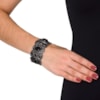 CAPITOLLIUM - PULSEIRA BARROCO PLACAS METAL C/ CRISTAIS - PRATA VELHA