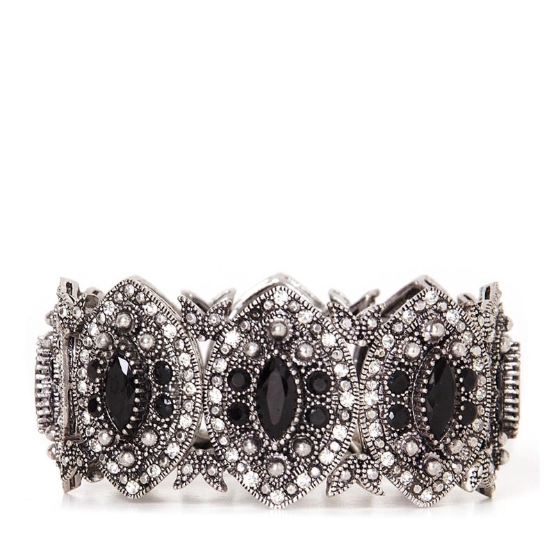 CAPITOLLIUM - PULSEIRA ELASTICO 8 PLACAS FOLHA - PRETO