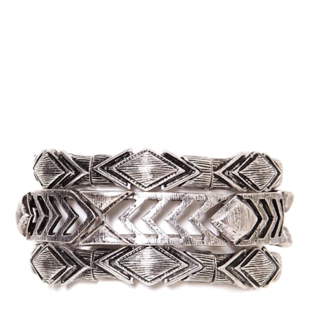 CAPITOLLIUM - PULSEIRA ETNICO 3 PEÇAS METAL - PRATA