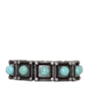 CAPITOLLIUM - PULSEIRA ETNICO PLACAS QUADRADOS RES. TURQUESA - PRATA