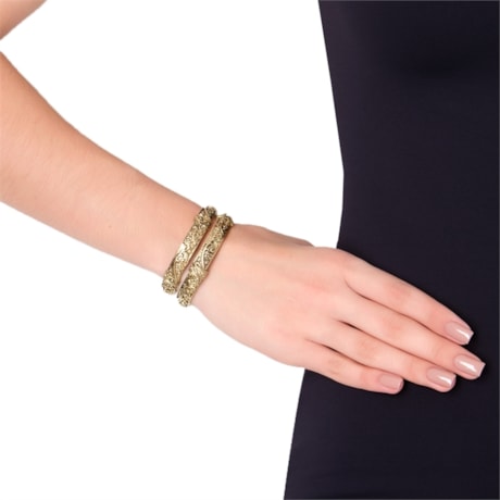 CAPITOLLIUM - PULSEIRA GIPSY 2 PÇS PLACA METAL - DOURADO
