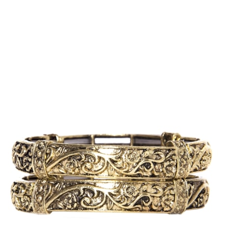 CAPITOLLIUM - PULSEIRA GIPSY 2 PÇS PLACA METAL - DOURADO