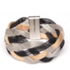 CAPITOLLIUM - PULSEIRA LARGA TELA METAL TRANÇADO - DOURADO