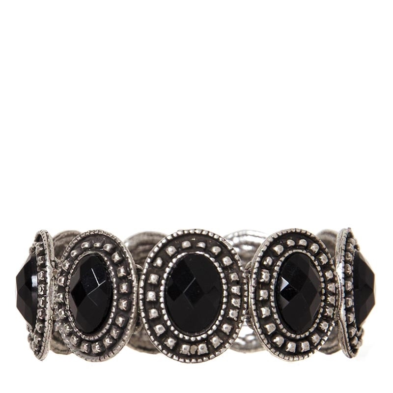 CAPITOLLIUM - PULSEIRA METAL OVAL C/ RESINA - PRATA VELHA