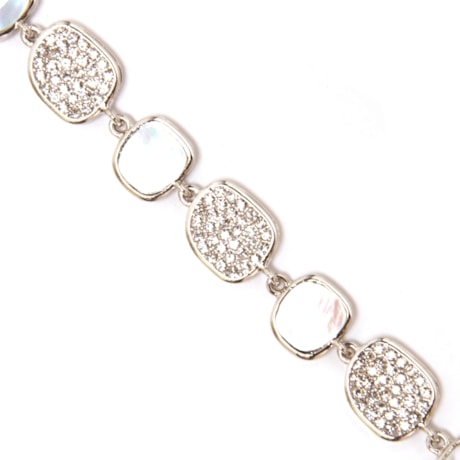 CAPITOLLIUM - PULSEIRA PEROLADA C/ MINI STRASS - PRATA