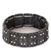 CAPITOLLIUM - PULSEIRA PLACAS METAL FLOR C/STRASS - PRATA VELHA