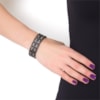 CAPITOLLIUM - PULSEIRA PLACAS METAL FLOR C/STRASS - PRATA VELHA