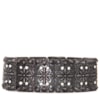 CAPITOLLIUM - PULSEIRA PLACAS METAL FLOR C/STRASS - PRATA VELHA