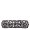 CAPITOLLIUM - PULSEIRA SEIS PLACAS PRATA VELHA VAZADA FLOR STRASS - PRETO