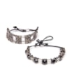 CAPITOLLIUM - PULSEIRAS PLACAS METAL E PEDRAS COM CANUTILHOS - PRATA