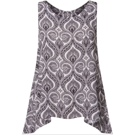 CAPITOLLIUM - REGATA CHIFFON ARABESCO BOTÕES COSTAS - P&B
