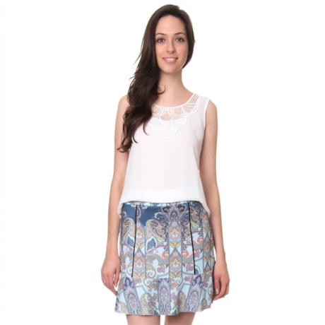 CAPITOLLIUM - REGATA CREPE COM RENDA DECOTE - OFF WHITE CAPITOLLIUM - REGATA CREPE COM RENDA DECOTE - OFF WHITE