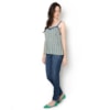 CAPITOLLIUM - REGATA VISCOSE ESTAMPADA RENDA DECOTE - AZUL