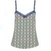 CAPITOLLIUM - REGATA VISCOSE ESTAMPADA RENDA DECOTE - AZUL