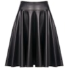 CAPITOLLIUM - SAIA COURO GODÊ COM ZÍPER LATERAL - PRETO