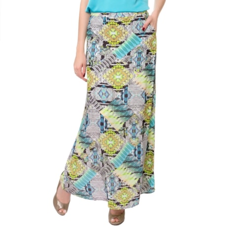 CAPITOLLIUM - SAIA LONGA VISCOSE ESTAMPADA COM FORRO - VERDE