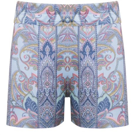CAPITOLLIUM - SHORTS PRENE COM RECORTES ESTAMPA CASHMERE - VERDE