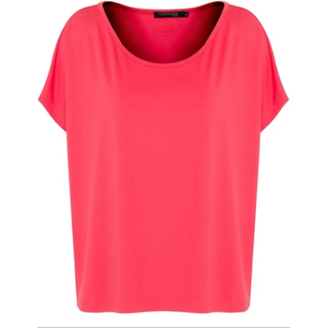 CAPITOLLIUM - T-SHIRT AMPLA DECOTE REDONDO - CORAL