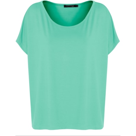 CAPITOLLIUM - T-SHIRT AMPLA DECOTE REDONDO - VERDE ÁGUA