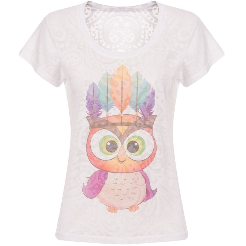 CAPITOLLIUM T-SHIRT CORUJA COCAR - BRANCO