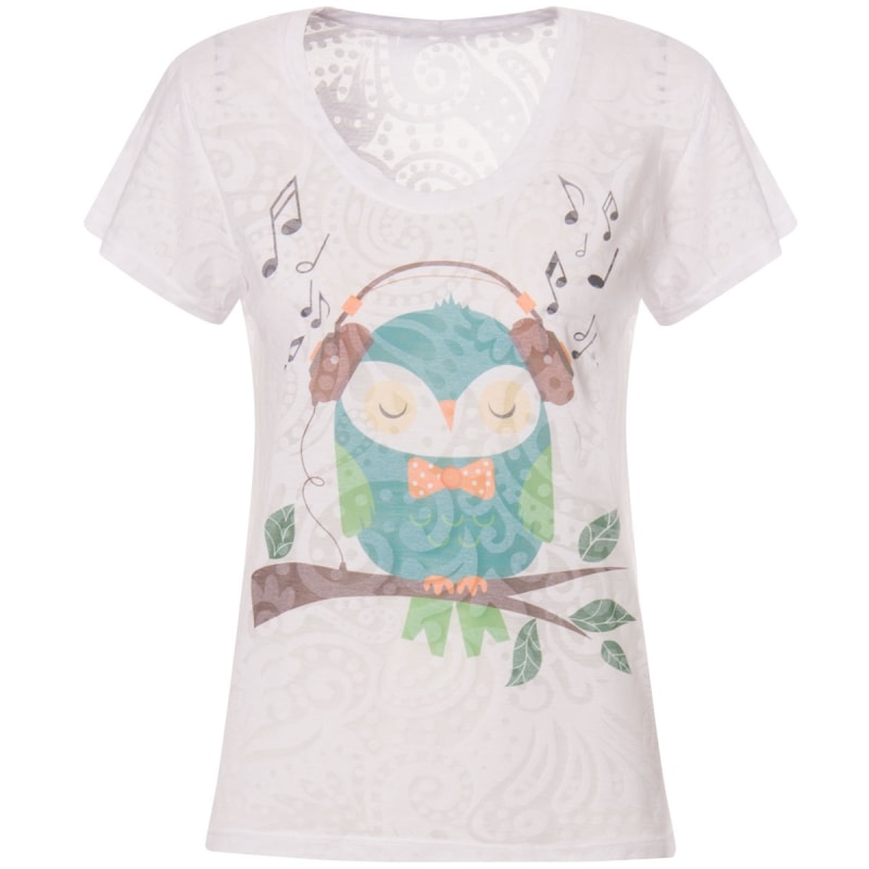 CAPITOLLIUM - T-SHIRT CORUJA MUSICAL - BRANCO