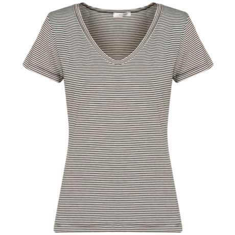 CAPITOLLIUM - T-SHIRT LISTRADA DECOTE V - P&B