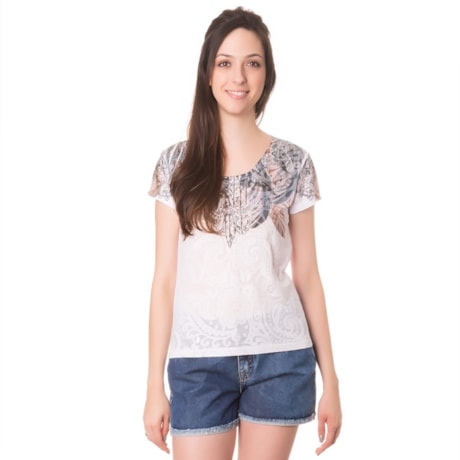 CAPITOLLIUM - T-SHIRT PENAS GOLA - BRANCO