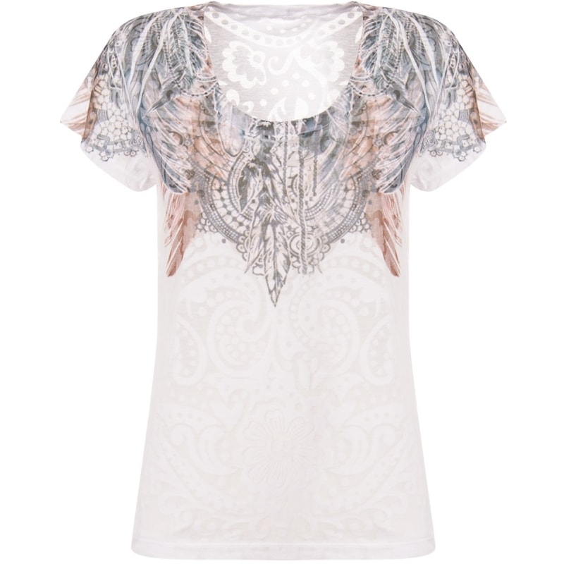 CAPITOLLIUM - T-SHIRT PENAS GOLA - BRANCO