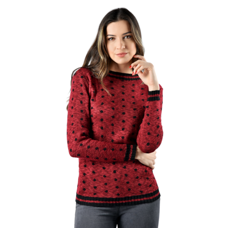 CAPITOLLIUM - TRICOT BOLINHAS VERMELHO E PRETO CAPITOLLIUM - TRICOT BOLINHAS VERMELHO E PRETO