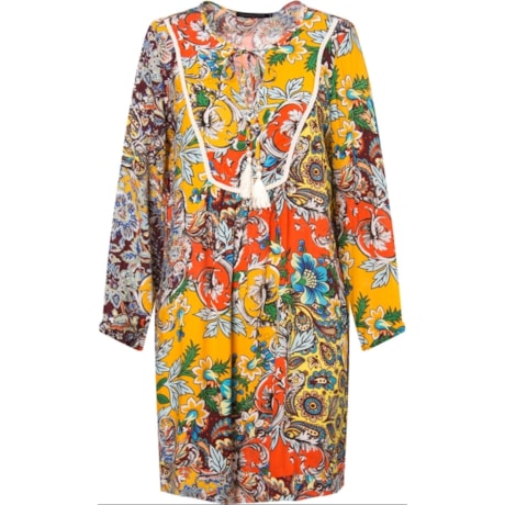 CAPITOLLIUM - VESTIDO BATA PALA COM TRANÇA - AMARELO