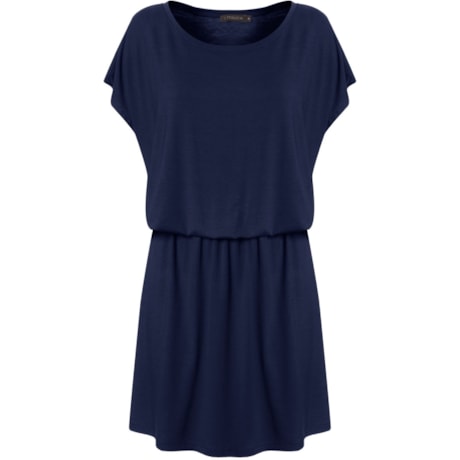 CAPITOLLIUM - VESTIDO BLUSADO LISO DECOTE REDONDO - MARINHO CAPITOLLIUM - VESTIDO BLUSADO LISO DECOTE REDONDO - MARINHO