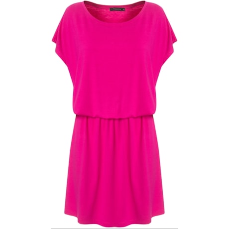 CAPITOLLIUM - VESTIDO BLUSADO LISO DECOTE REDONDO - PINK CAPITOLLIUM - VESTIDO BLUSADO LISO DECOTE REDONDO - PINK