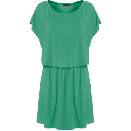 CAPITOLLIUM - VESTIDO BLUSADO LISO DECOTE REDONDO - VERDE CAPITOLLIUM - VESTIDO BLUSADO LISO DECOTE REDONDO - VERDE
